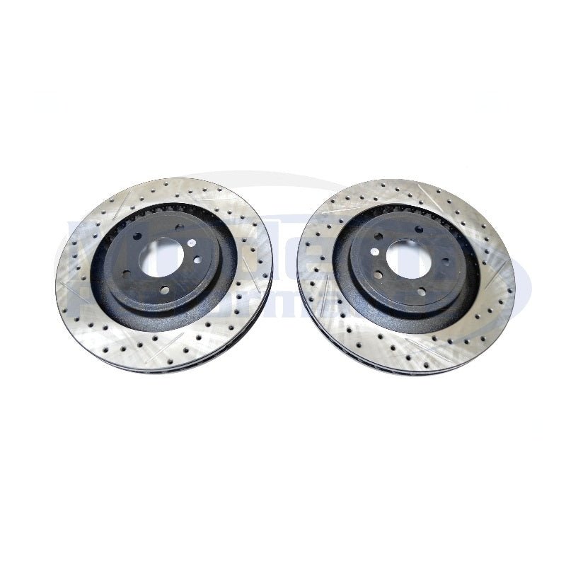StopTech Drilled & Slotted Rotors (Front Pair), 08-09 Caliber SRT-4