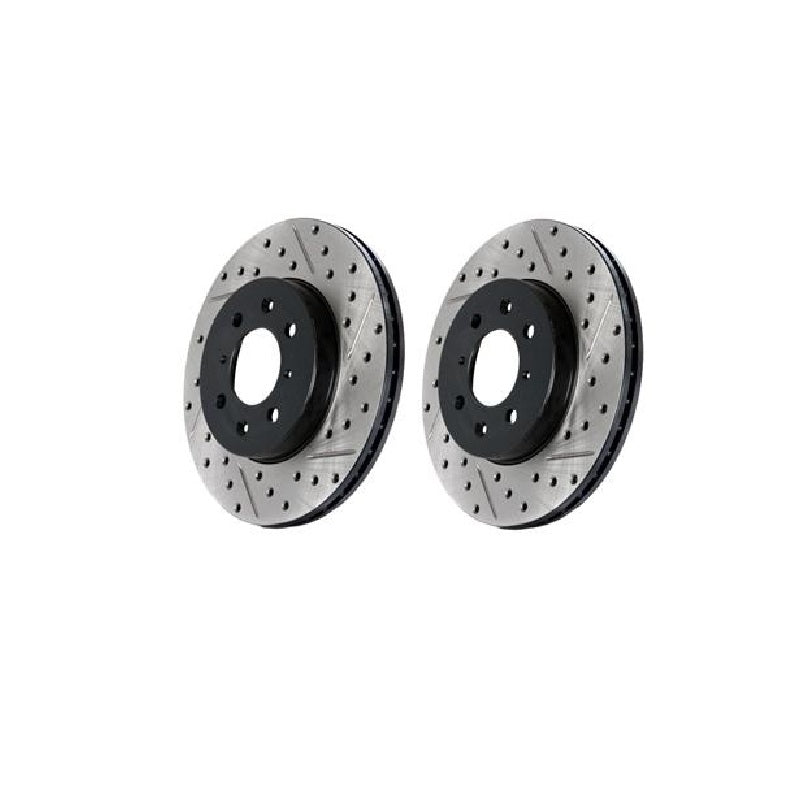 StopTech Drilled & Slotted Rotors (Front Pair), 12-17 Fiat 500