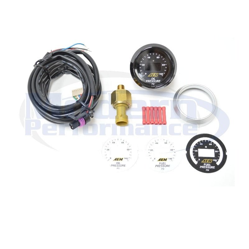 AEM Digital Oil/Fuel Pressure Gauge (0-100 PSI)