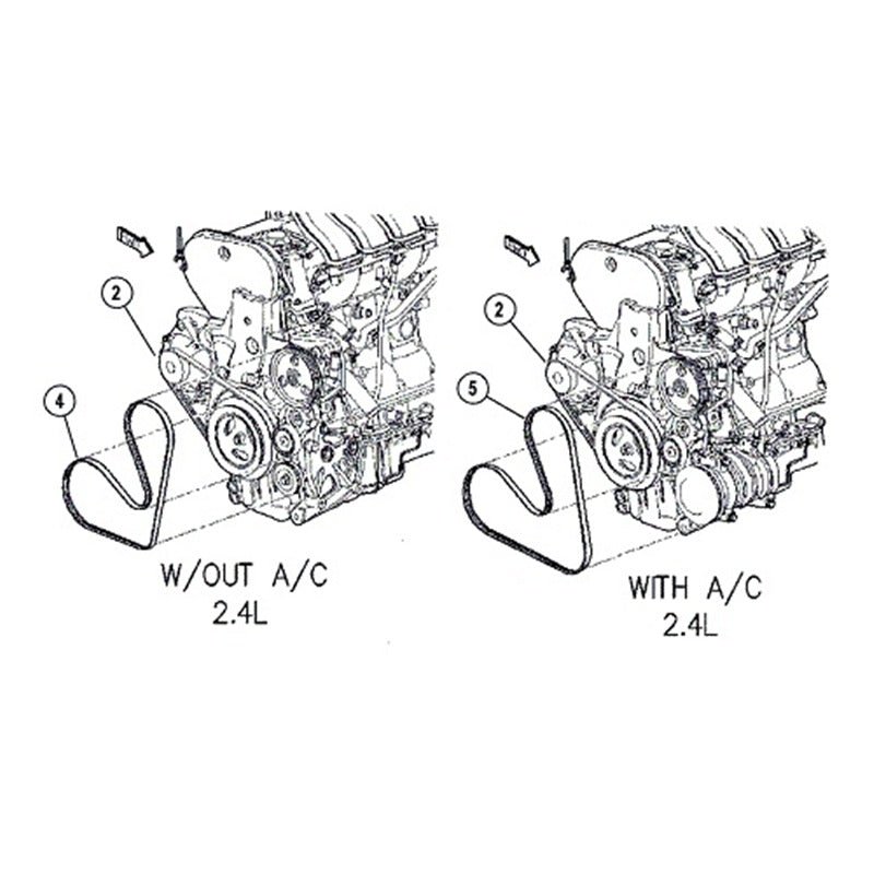 Air Conditioning (AC) Delete pulley and belt kit, 03-05 Neon SRT-4 / 01-10 PT Cruiser