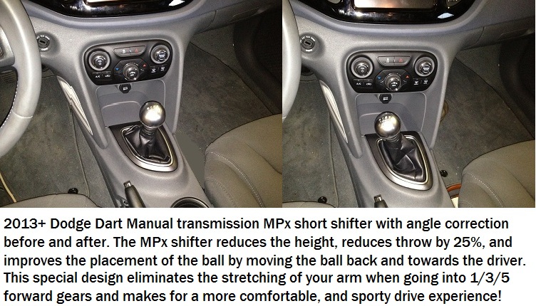 Dodge Dart MPx Short shifter with angle correction